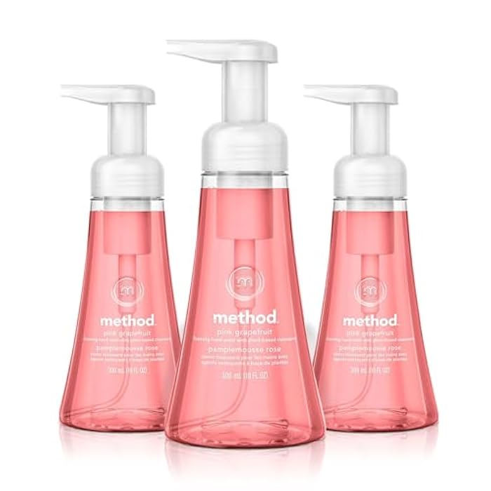 Method Foaming Hand Soap, Pink Grapefruit, 10 Fl Oz, Biodegradable Formula, (Pack of 3) - Image 1